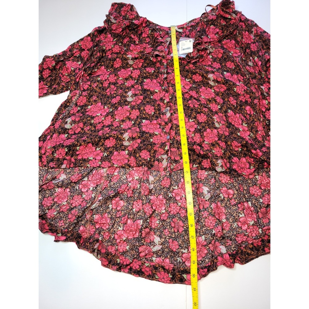 NWT Free People Loretta Floral Print Tunic Size Small Brown Motif Rare Coloring - Picture 10 of 16